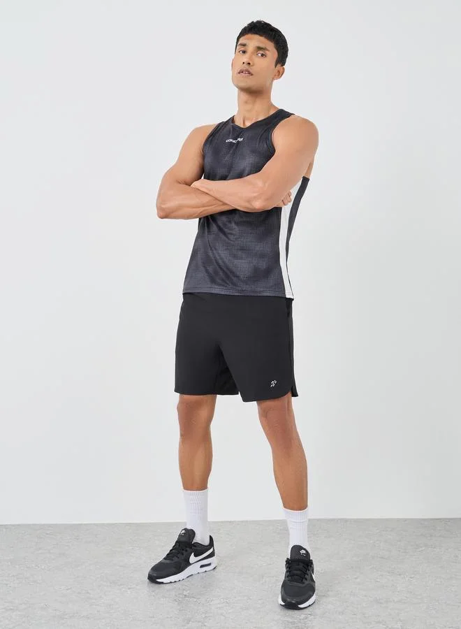 Styli Active All Over Print Super Stretch Tank with Side Tape Detail